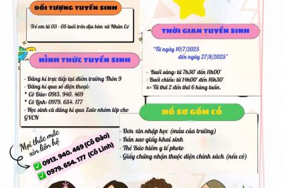 THÔNG BÁO TUYỂN SINH NĂM HỌC 2025-2026